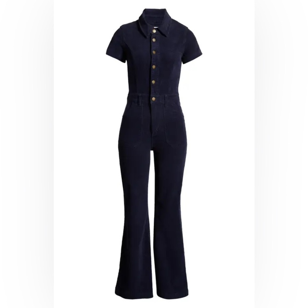 Rolla's Eastcoast Flare Leg Corduroy Jumpsuit in Navy